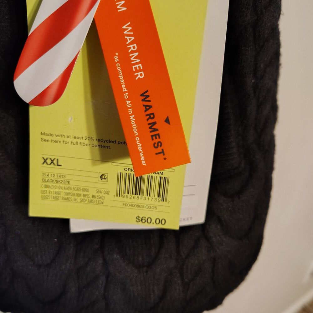Women's Puffer Jacket - All In Motion Black XXL - Picture 6 of 6